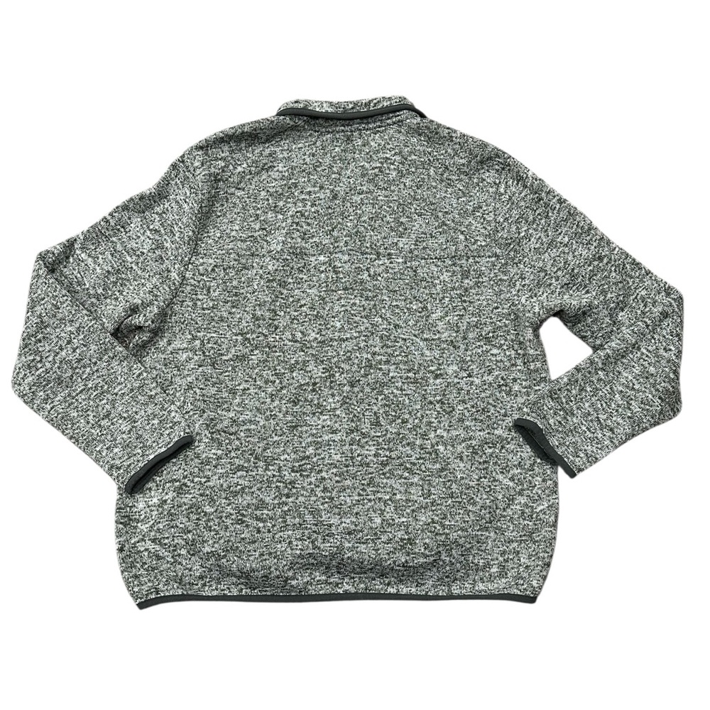 Eddie Bauer XL Quarter 1/4 Snap Sweatshirt Green Marble Long Sleeve Fleece EUC - Picture 5 of 8